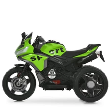 Мотоцикл для детей M 6267 EL-5 зеленый, два двигателя, музыка, свет фото 16