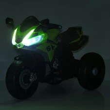 Мотоцикл для детей M 6267 EL-5 зеленый, два двигателя, музыка, свет фото 32