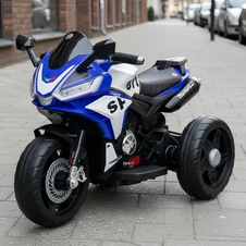 Детский мотоцикл M 6267 EL-4 на аккумуляторе, кожаное сиденье, синий