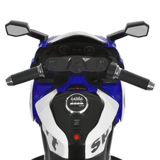 Детский мотоцикл M 6267 EL-4 на аккумуляторе, кожаное сиденье, синий фото 32