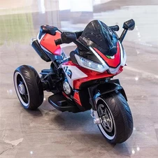 Детский мотоцикл M 6267 EL-3 на аккумуляторе, кожаное сиденье, красный фото 11