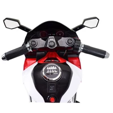 Детский мотоцикл M 6267 EL-3 на аккумуляторе, кожаное сиденье, красный фото 13