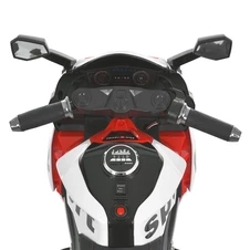 Детский мотоцикл M 6267 EL-3 на аккумуляторе, кожаное сиденье, красный фото 18