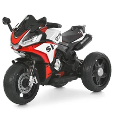 Детский мотоцикл M 6267 EL-3 на аккумуляторе, кожаное сиденье, красный фото 88