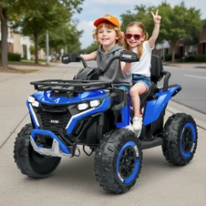Детский электрический квадроцикл M 6272 EBLR-4 (24V) синий, пульт управления