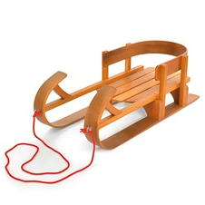 Детские санки JSXQ-23 деревянные, со спинкой
