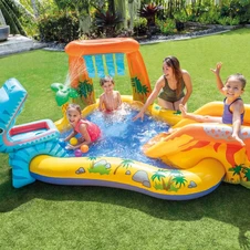 Надувной игровой центр Intex 57444 Динозавры, 249 х 191 х 109 см., с горкой фото 11