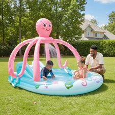 Надувной игровой центр Intex 56138 Осьминог, 234 х 183 х 150 см., с горкой