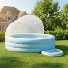 Детский надувной бассейн Intex 57195 с навесом от солнца, 227 х 221 х 137 см.