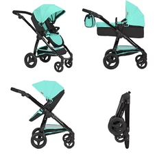 Коляска для куклы Carrello Ultra 9696 green с сумочкой, 2 в 1, зеленая фото 33