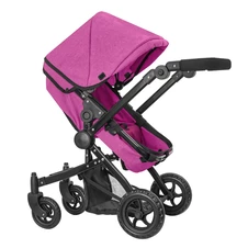 Коляска для куклы 2 в 1 Carrello Maestro 9651B Rose red с сумочкой, малиновая фото 11