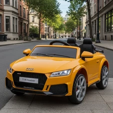 Детский электромобиль M 5012 EBLR-6 желтый, Audi, кожаное сиденье