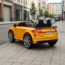 Детский электромобиль M 5012 EBLR-6 желтый, Audi, кожаное сиденье фото 11