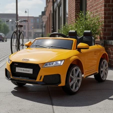 Детский электромобиль M 5012 EBLR-6 желтый, Audi, кожаное сиденье фото 33