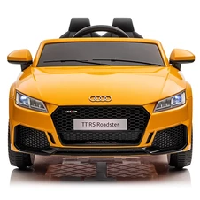 Детский электромобиль M 5012 EBLR-6 желтый, Audi, кожаное сиденье фото 44