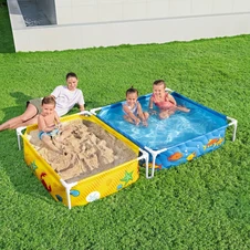 Детский каркасный бассейн Bestway 561CF с песочницей, 213 х 122 х 30,5 см.