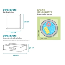 Детский каркасный бассейн Intex 57173, 122 х 122 х 30 см. фото 44