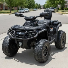 Детский электрический квадроцикл M 6080 EBLR-2 черный, 4 мотора, пульт управления