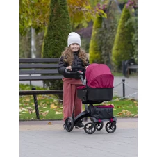 Коляска для куклы Carrello Gloria 9631A Deep red бордовая, с сумочкой фото 33