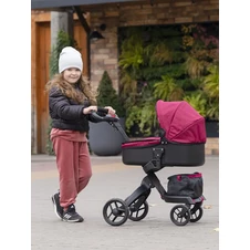 Коляска для куклы Carrello Gloria 9631A Deep red бордовая, с сумочкой фото 44