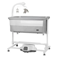 Детская кроватка - качалка Carrello Bloom CRL-10304 Eos Grey серая, приставная