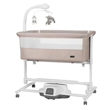 Детская кроватка - качалка Carrello Bloom CRL-10304 Harmonia Beige бежевая, приставная