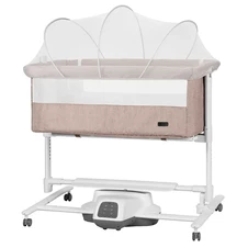 Детская кроватка - качалка Carrello Bloom CRL-10304 Harmonia Beige бежевая, приставная купить