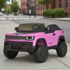 Двухместный детский электромобиль JJ 2500 EBLR-8 (24V) розовый, мягкие EVA колеса фото 11