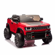 Двухместный детский джип JJ 2500 EBLR-3 (24V) красный, светятся фары, музыка фото 11