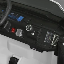Двухместный детский джип JJ 2500 EBLR-1 (24V) белый, светятся фары, музыка фото 14
