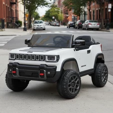 Двухместный детский джип JJ 2500 EBLR-1 (24V) белый, светятся фары, музыка купить