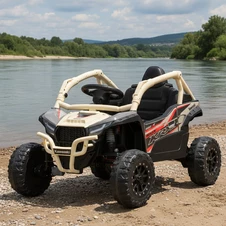 Детский электромобиль JS 330 EBLR-13 (24V) багги бежевый, мягкое сиденье, Kawasaki купить