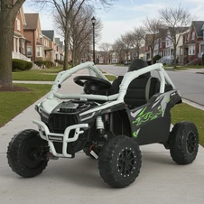 Детский электромобиль JS 330 EBLR-11 (24V) багги серый, мягкое сиденье, Kawasaki