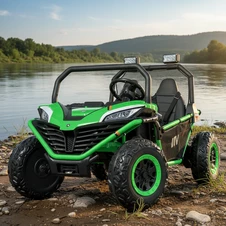 Двухместный детский багги M 4969 EBLR-5 (24V) зеленый, EVA колеса