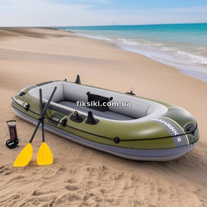 Двухместная надувная лодка Intex 66332, Seahawk 2 Set, 236 х 114 х