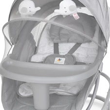 Убаюкивающий центр - шезлонг 8087 серый, APP, пульт, USB, таймер, москитная сетка купить