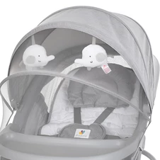 Убаюкивающий центр - шезлонг 8081 бежевый, APP, пульт, USB, таймер, москитная сетка фото 11