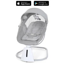 Убаюкивающий центр - шезлонг 8016 светло-серый, пульт, APP, USB, таймер, москитная сетка