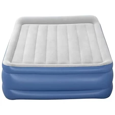 Надувная велюр кровать Bestway 67614 двуспальная, с электронасосом, 203 х 152 х 56 см. фото 32