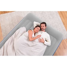 Надувная велюр кровать Bestway 67614 двуспальная, с электронасосом, 203 х 152 х 56 см. фото 33