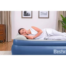 Надувная велюр кровать Bestway 67614 двуспальная, с электронасосом, 203 х 152 х 56 см. фото 66