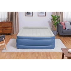 Надувная велюр кровать Bestway 67614 двуспальная, с электронасосом, 203 х 152 х 56 см. фото 77