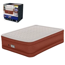 Надувная велюр кровать Bestway 69160 двуспальная, с электронасосом, 203 х 152 х 51 см.