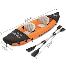 Надувная лодка Bestway 65077 двухместная байдарка, Lite-Rapid X2 Kayak, 321 х 88 х 41 см. фото 55