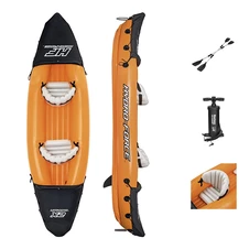 Надувная лодка Bestway 65077 двухместная байдарка, Lite-Rapid X2 Kayak, 321 х 88 х 41 см. фото 66