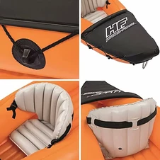 Надувная лодка Bestway 65077 двухместная байдарка, Lite-Rapid X2 Kayak, 321 х 88 х 41 см. фото 77