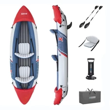 Надувная лодка Bestway 65077 двухместная байдарка, Lite-Rapid X2 Kayak, 321 х 88 х 41 см. фото 99