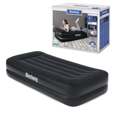Надувная велюр кровать Bestway 67401, 191 х 97 х 46 см., с электронасосом