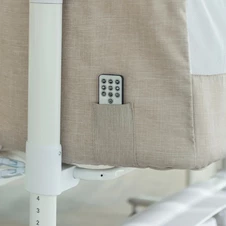 Детская кроватка - качалка Carrello Bloom CRL-10304 Silk Beige Wooden серо-бежевая, откидной бортик фото 11