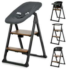 Стульчик El Camino Growee ME 1222 Black черный, 4 в 1, шезлонг, стульчик для кормления, башня Монтессори, стул